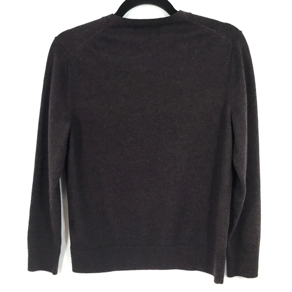 Banana Republic‎ Extra Fine Merino Wool Crewneck Sweater Size M Brown/Burgundy